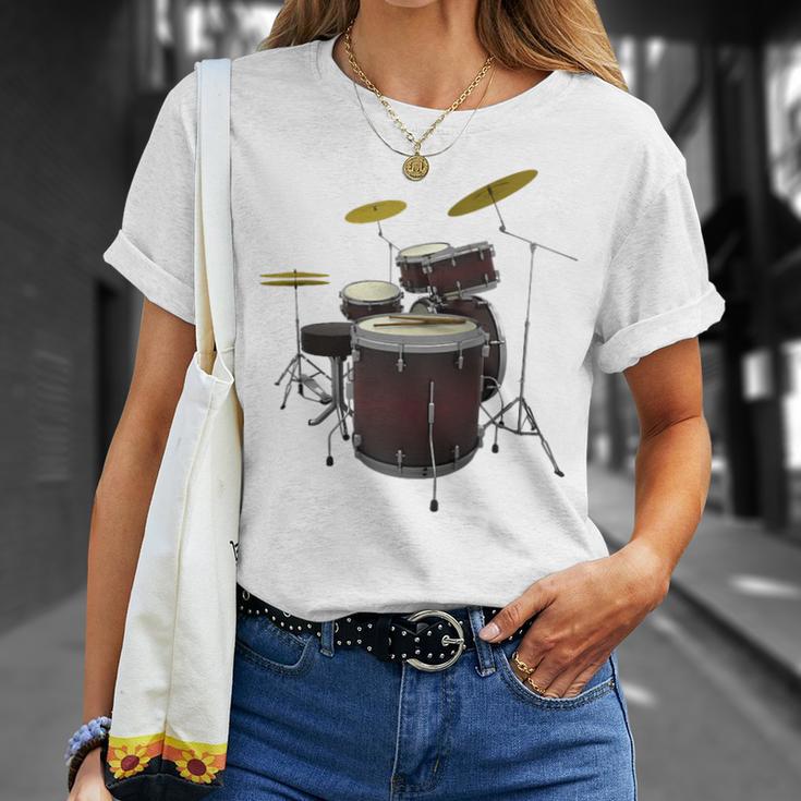 Drummer Drum Kit Raglan Baseball Tee T-Shirt Gifts for Her Drummer Drum Kit Raglan Baseball Tee T-Shirt Gifts for Her