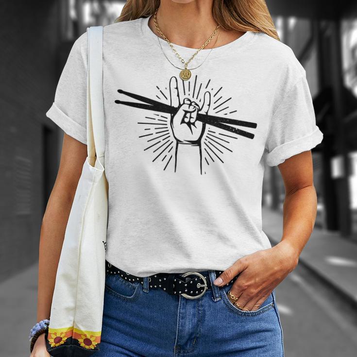 Drummer Drum Kit Rock & Roll Music Drummer T-Shirt Gifts for Her