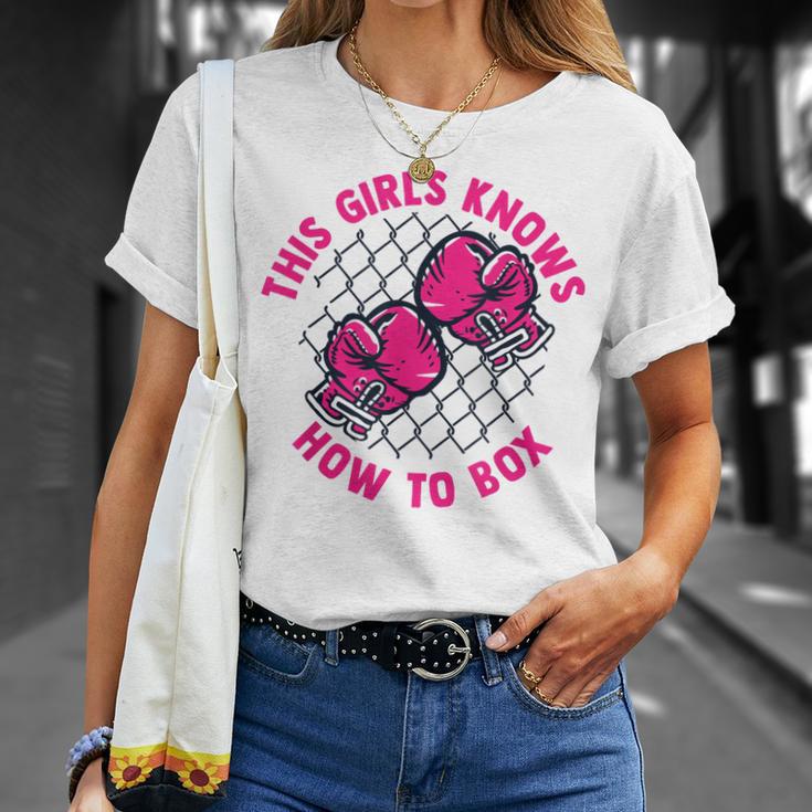 This Girl Knows How To Box Muay Thai Kickboxer Fan Boxing T-Shirt Gifts for Her