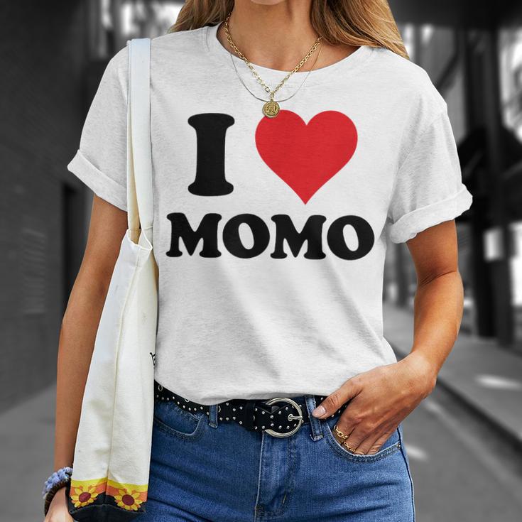 I Heart Momo ファーストネーム I Love パーソナライズ Tシャツ 彼女への贈り物
