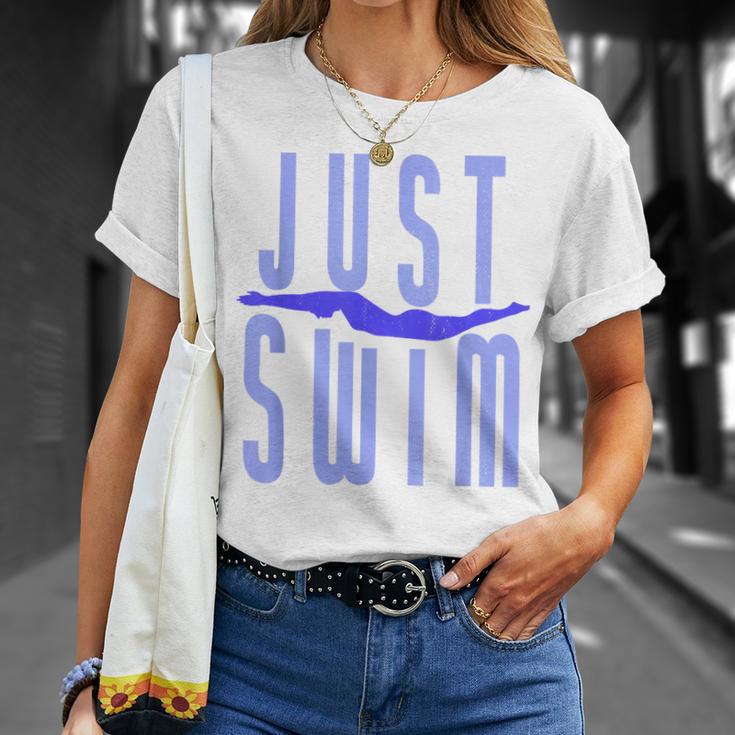 Just Swim Swimmer Swimming T-Shirt Gifts for Her