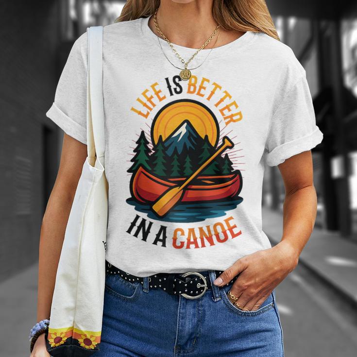 Life Is Better In A Canoe Canoeing Raglan Baseball Tee T-Shirt Gifts for Her