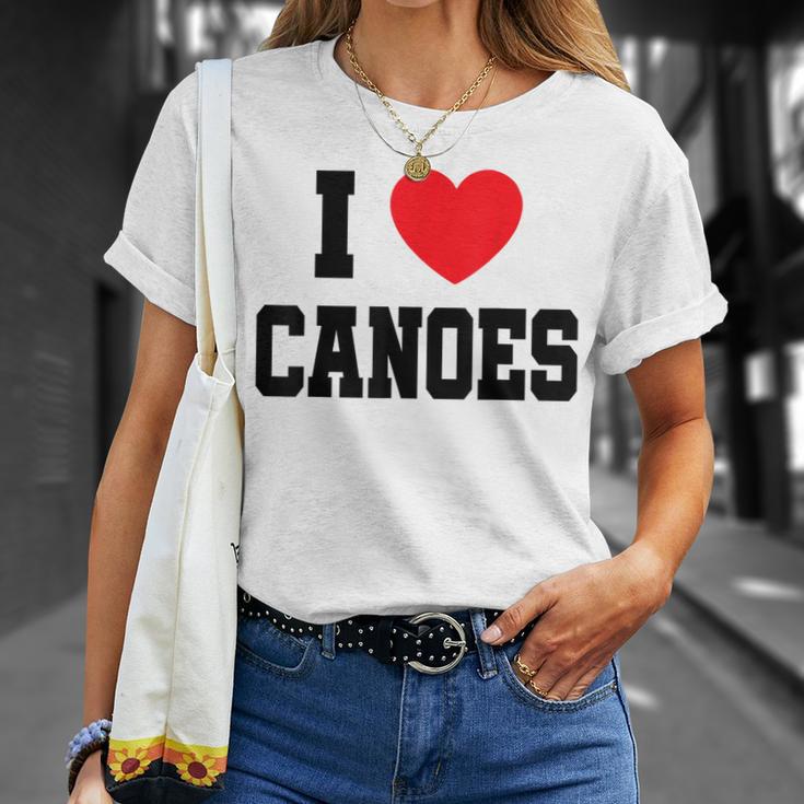 I Love Canoes T-Shirt Gifts for Her