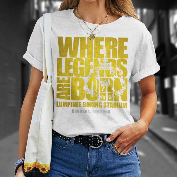 Muay Thai Lumpinee Boxing Stadium Where Legend Born T-Shirt Gifts for Her Muay Thai Lumpinee Boxing Stadium Where Legend Born T-Shirt Gifts for Her