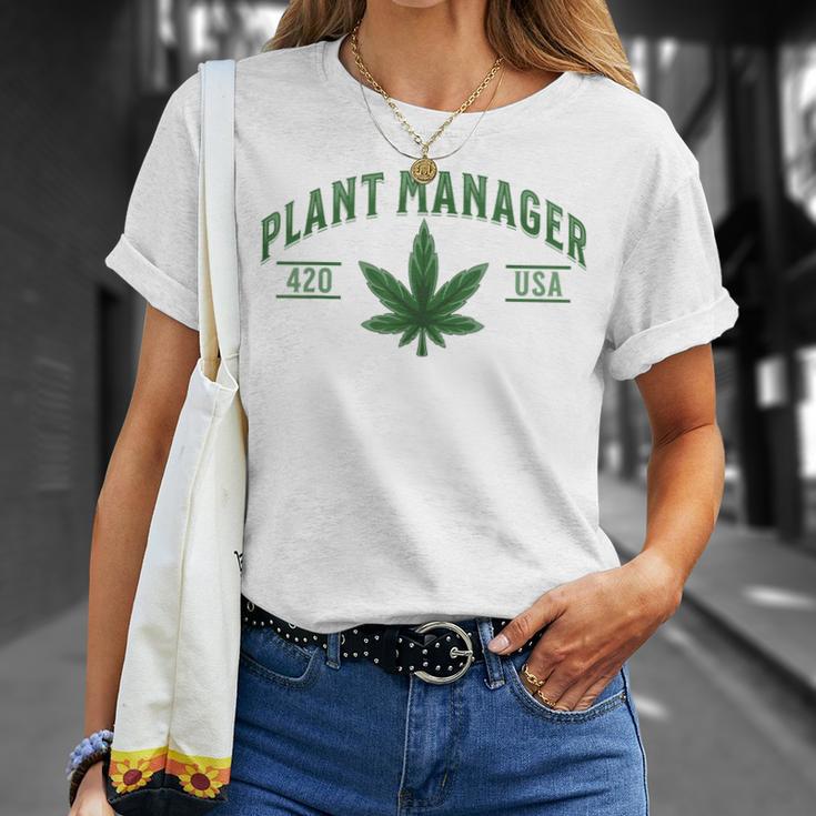 Plant Manager ウィードリーフ カンナビスポット マリファナ Usa Tシャツ 彼女への贈り物