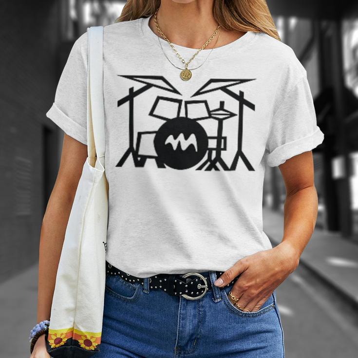 Retro Drum Kit Raglan Baseball Tee T-Shirt Gifts for Her