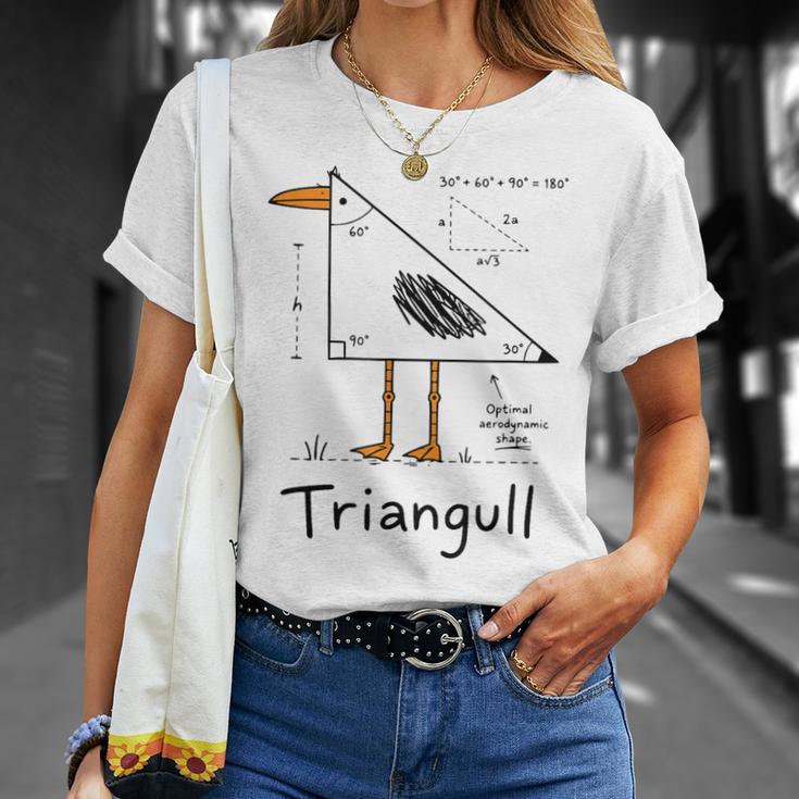 Triangull Triangle Seagull Bird Pun Math Teacher T-Shirt Gifts for Her