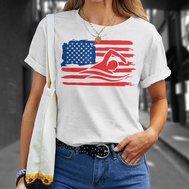 Vintage American Flag Swim Team Swimmer Funny Swimming Gift T-Shirt Gifts for Her Vintage American Flag Swim Team Swimmer Funny Swimming Gift T-Shirt Gifts for Her