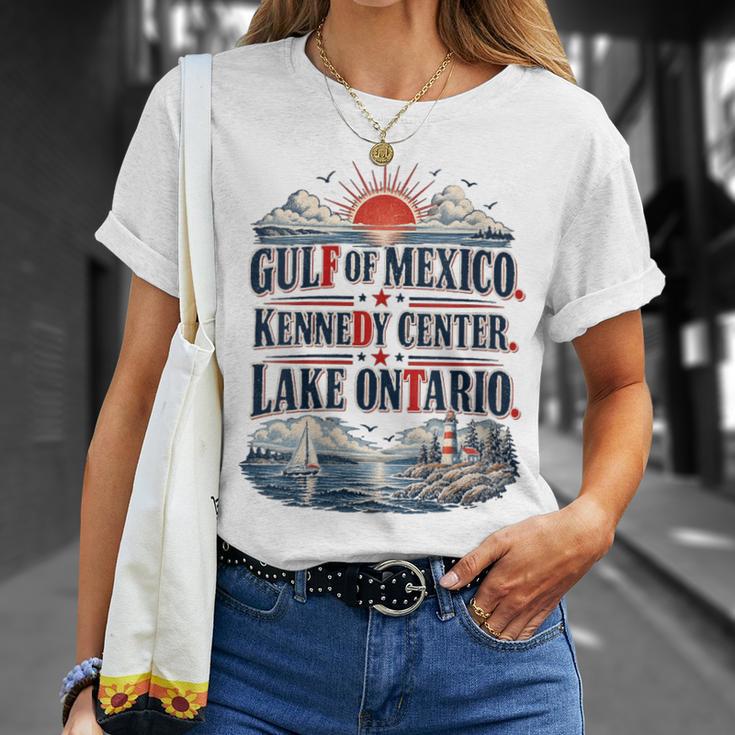 Women's Gulf Of Mexico Kennedy Center Lake Ontario Vintage Retro T-Shirt Gifts for Her