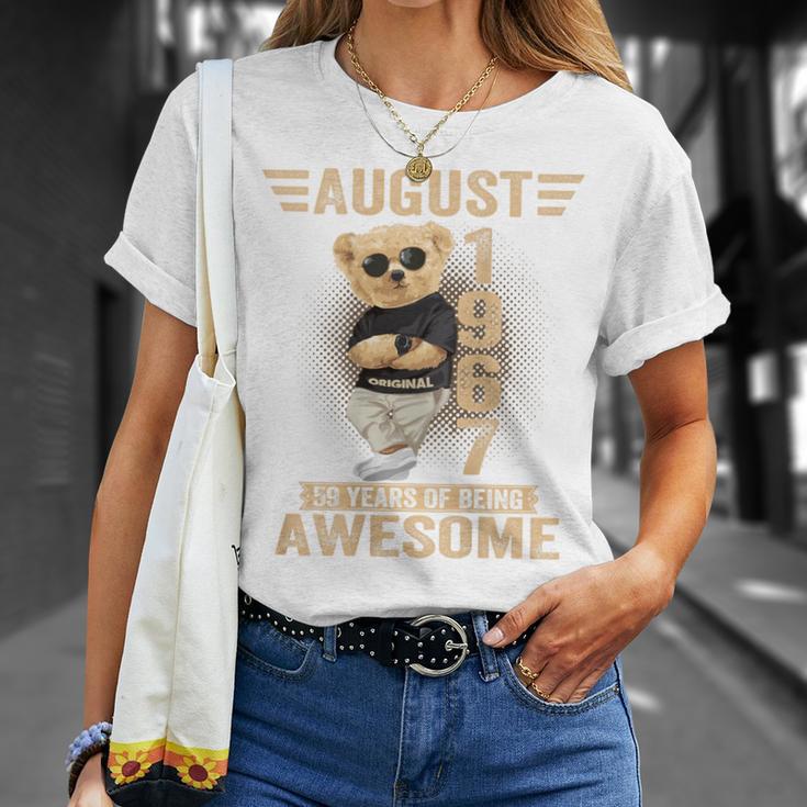 オンバック 8月59日 誕生日 男性 女性 1967年 テディベア Tシャツ 彼女への贈り物