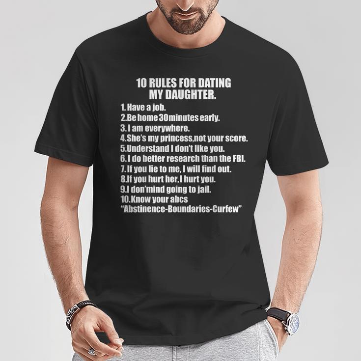 10 Rules Dating My Daughter 過保護 お父さん 保護 Tシャツ 面白い贈り物