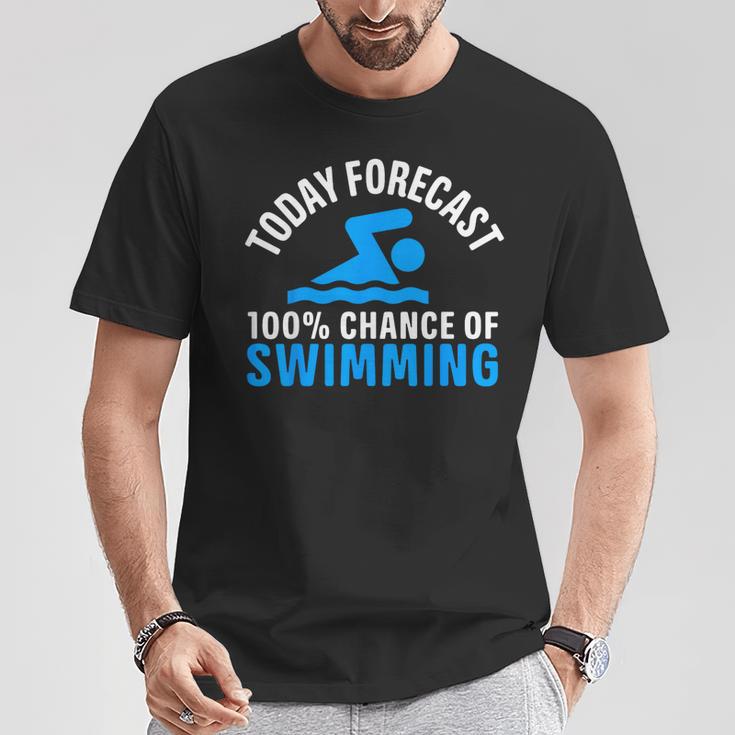 100 Chance Of Swimming Swimmer Swimming T-Shirt Unique Gifts 100 Chance Of Swimming Swimmer Swimming T-Shirt Unique Gifts