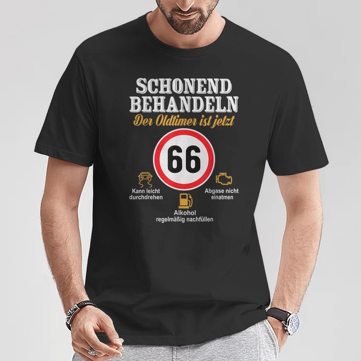 66 Geburtstagchonend Behandeln Oldtimer Ist 66 Jahre T-Shirt Lustige Geschenke