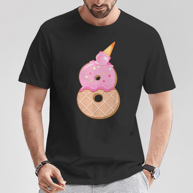 8歳の誕生日、女の子8歳、アイスクリーム、ナンバー8 Tシャツ 面白い贈り物