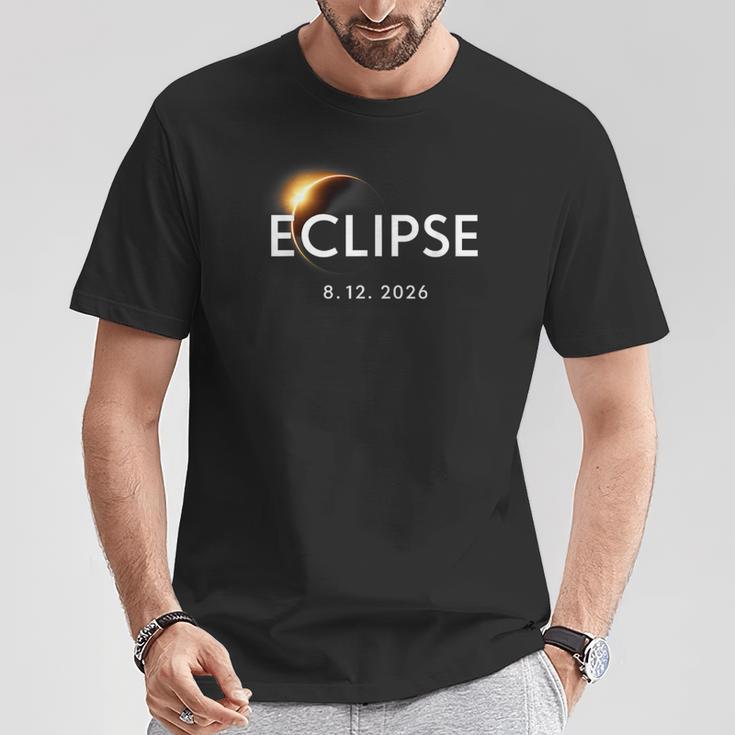 Astronomía Minimalista Eclipse De Alineaciónolar Agosto De 2026 Camiseta unisex Regalos divertidos