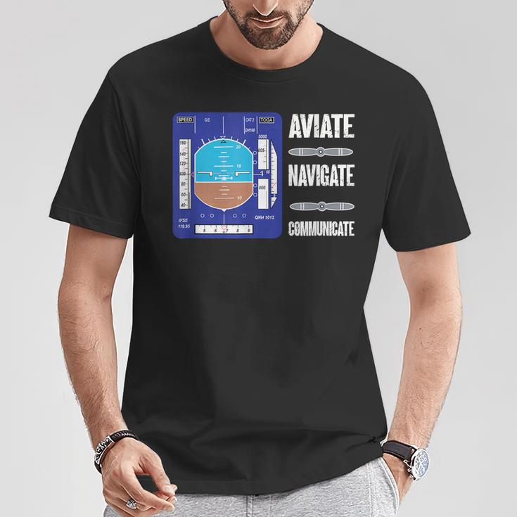 Aviación Aviador Diseño Horizonte Artificial Camiseta unisex Regalos divertidos