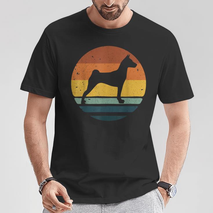 Basenjiintage Mammaintage Papà Retro Dog Cane Carino Reg Maglietta Regalos divertidos