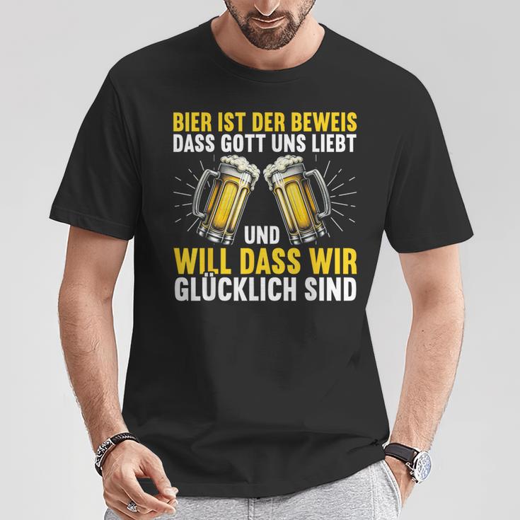 Bier Ist Der Beweis Dass Gott Uns Liebt Bierliebhaber Bier T-Shirt Lustige Geschenke
