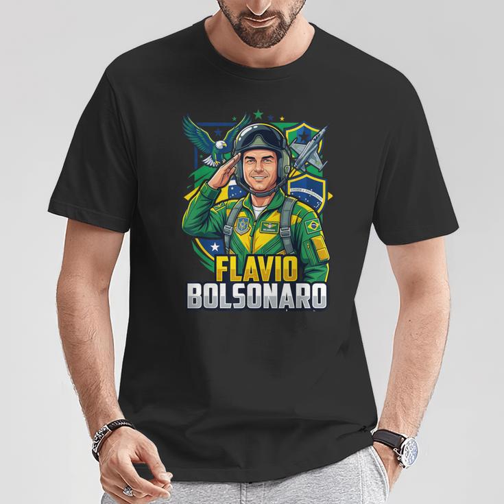 Bolsonarista Patriota Flávio Bolsonaro F22 Presidente Brasil Camiseta unisex Regalos divertidos