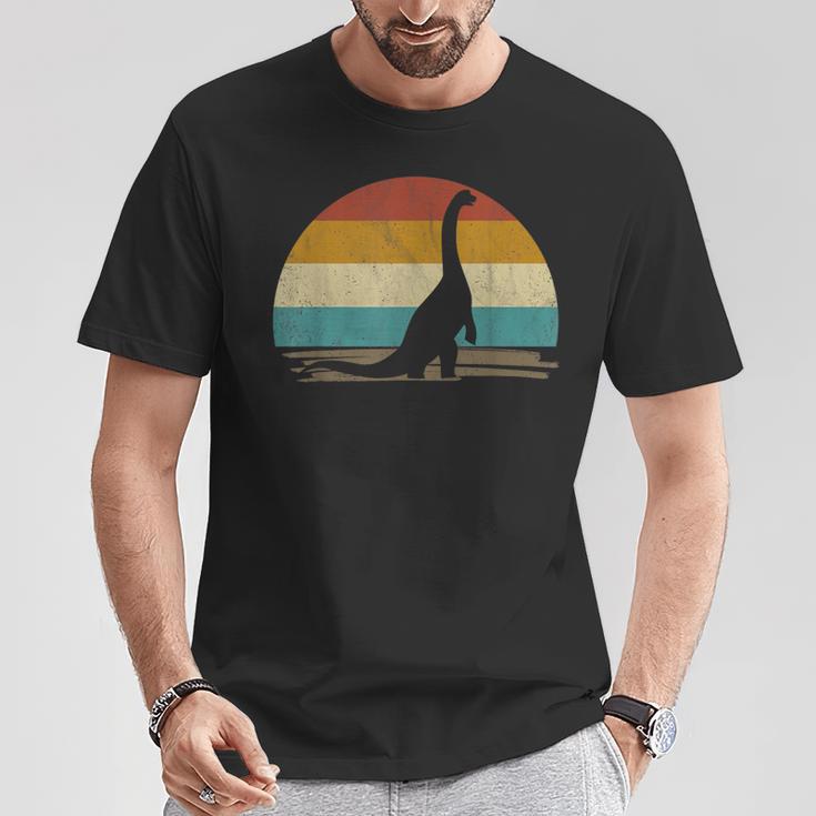 Brachiosaurus Dinosaurier Deko Retrointage Für Dino Fans T-Shirt Lustige Geschenke