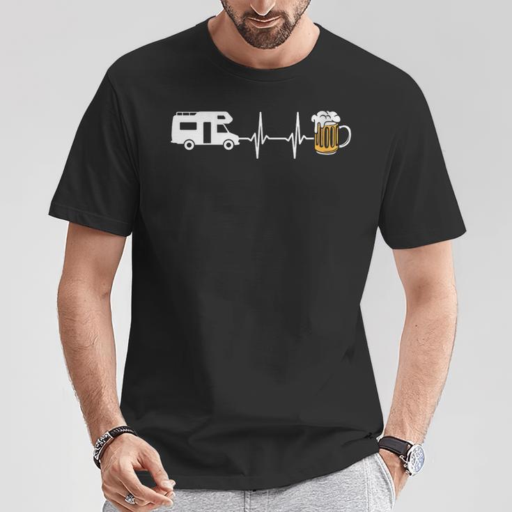 Camping Autocaravana Cerveza Camper Cuello Camiseta unisex Regalos divertidos