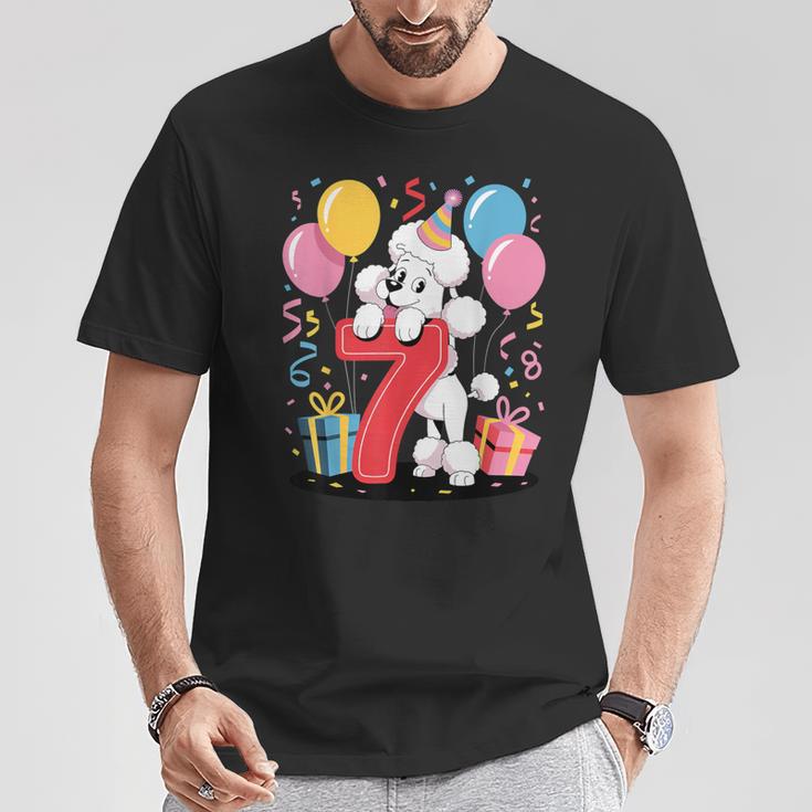 Caniche Perro 7 Cumpleaños Niño Niña 7 Añosiete Caniche Camiseta unisex Regalos divertidos