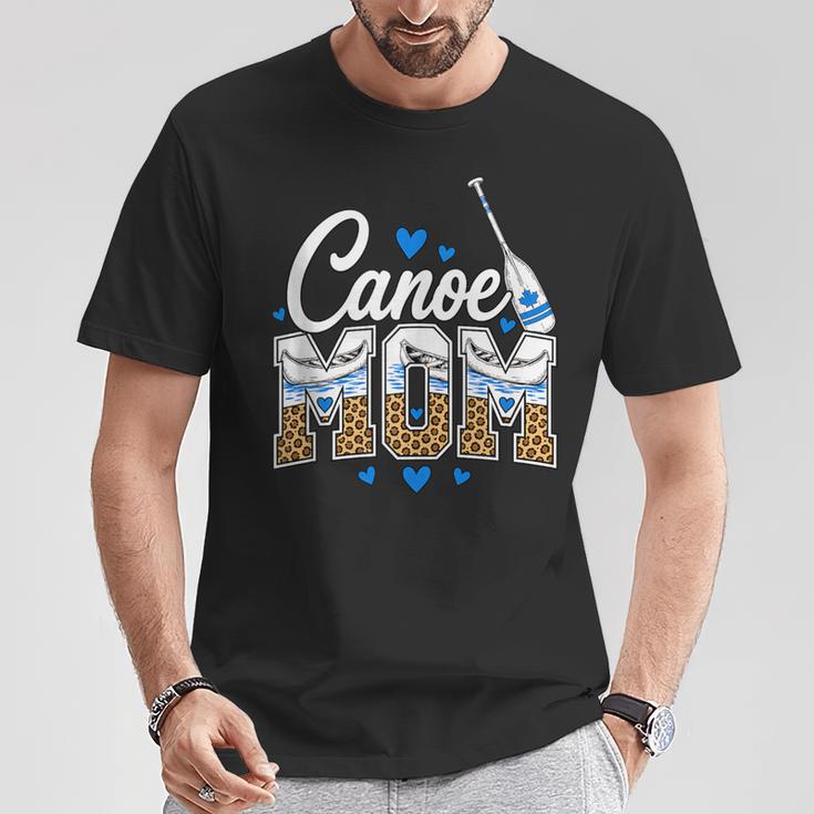Canoe Mom Leopard Print Paddle River Lake Sport Mother T-Shirt Unique Gifts