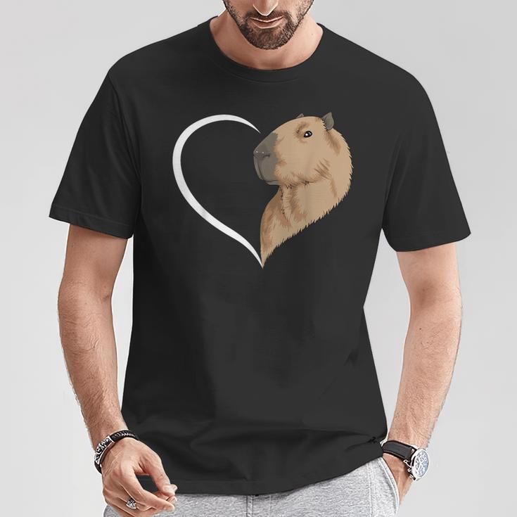 Capybara Für Frauen Mädchen Kinder Capybara Herz T-Shirt Lustige Geschenke