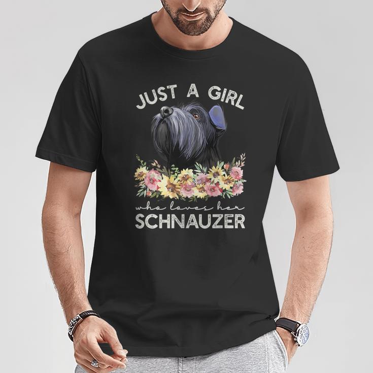 Chnauzer Regala A Una Chica Que Amauchnauzer In Mangas Camiseta unisex Regalos divertidos