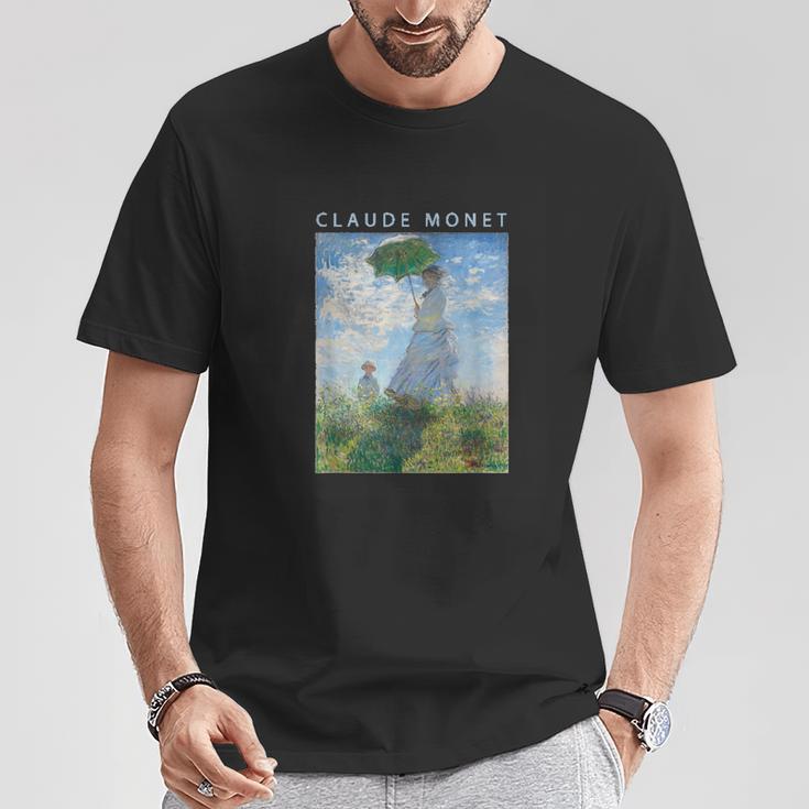 Claude Monet Lustiges Kunstonnenschirm Impressionismus Gemälde Herren Damen Lustige Kleidung Kunst Geschenk Ölgemälde T-Shirt Lustige Geschenke