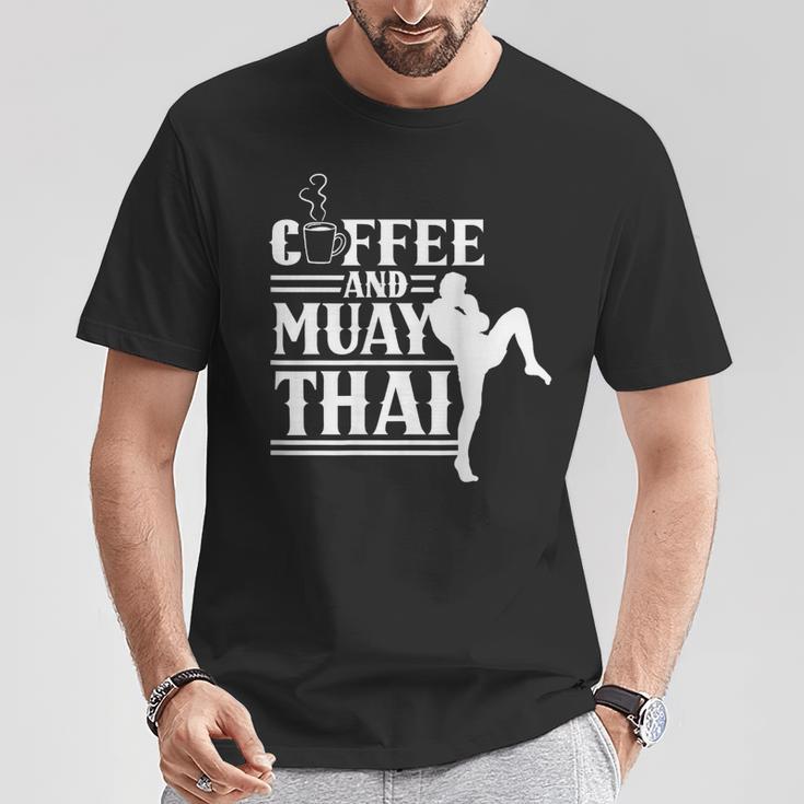 Coffee And Muay Thai Martial Arts Boxing Hobby Fighter T-Shirt Unique Gifts