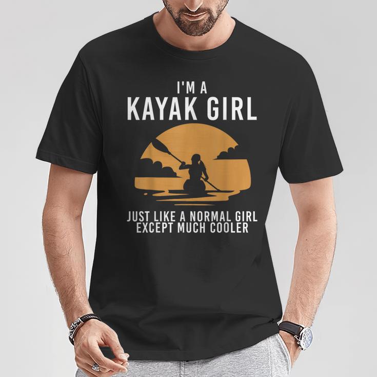 Cool Kayak For Women Girls Kayaker Canoe Kayaking Paddle Oar T-Shirt Unique Gifts
