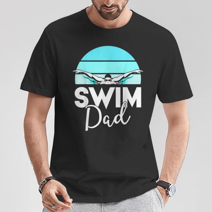 Dad Father School Swimming Meet Swimmer Swimmer T-Shirt Unique Gifts