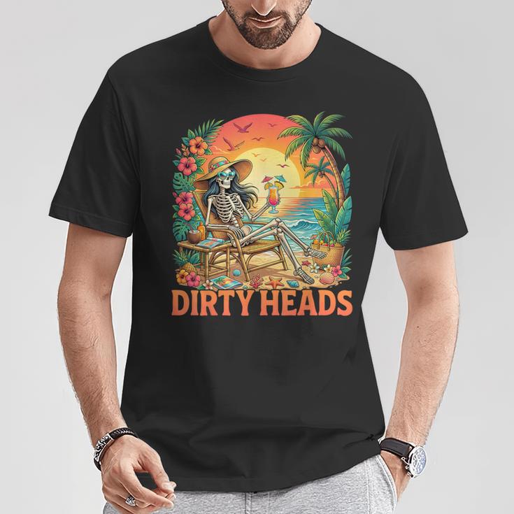 Dirty Heads Skeleton Retro Summer Vacation T-Shirt Funny Gifts