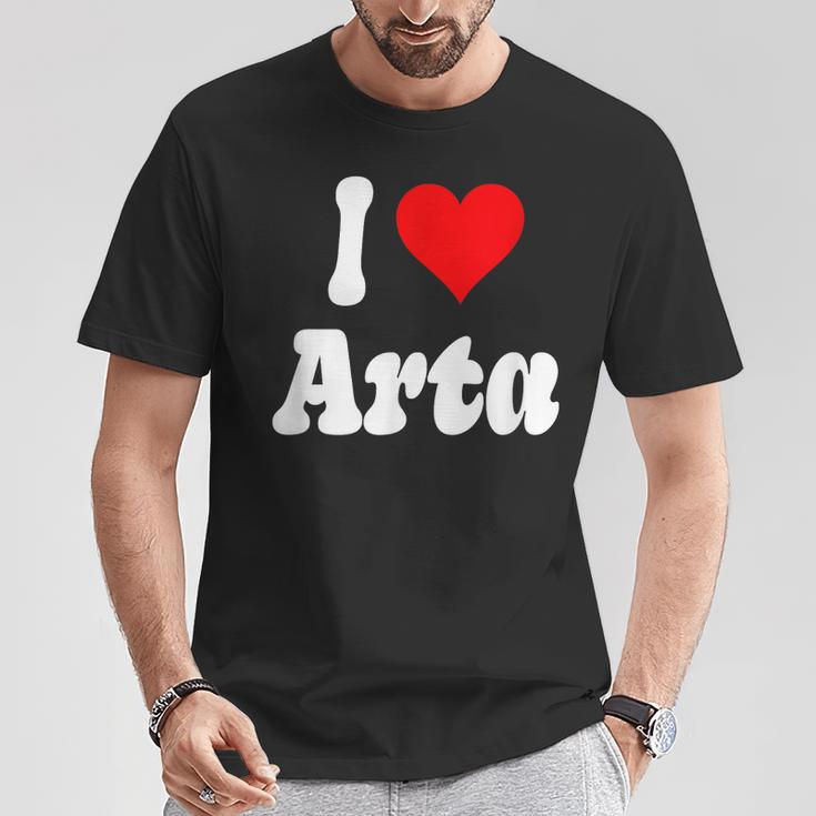 Diseño De Corazón I Love Arta Camiseta unisex Regalos divertidos