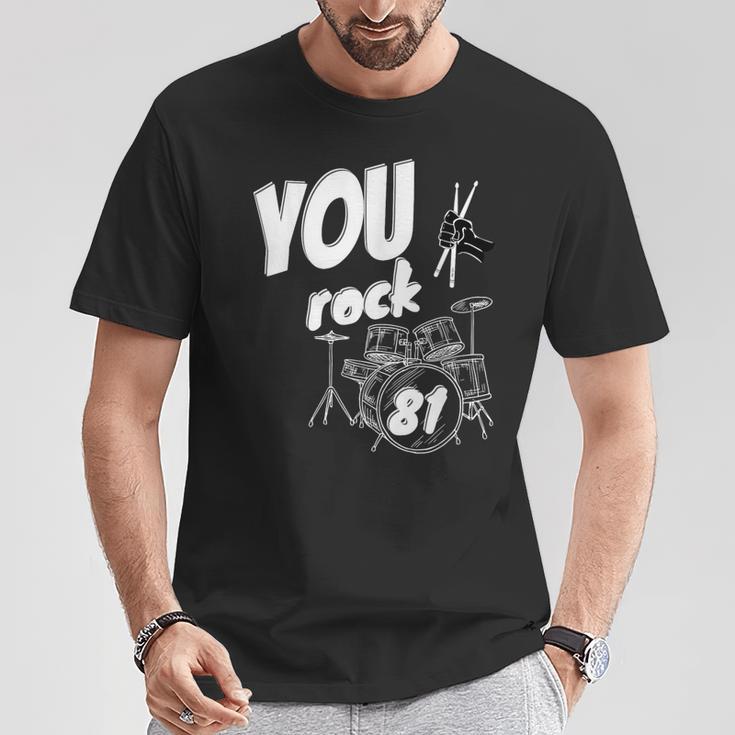 Drum Kit Drummer 81 Years 81st Birthday Men Women T-Shirt Unique Gifts Drum Kit Drummer 81 Years 81st Birthday Men Women T-Shirt Unique Gifts