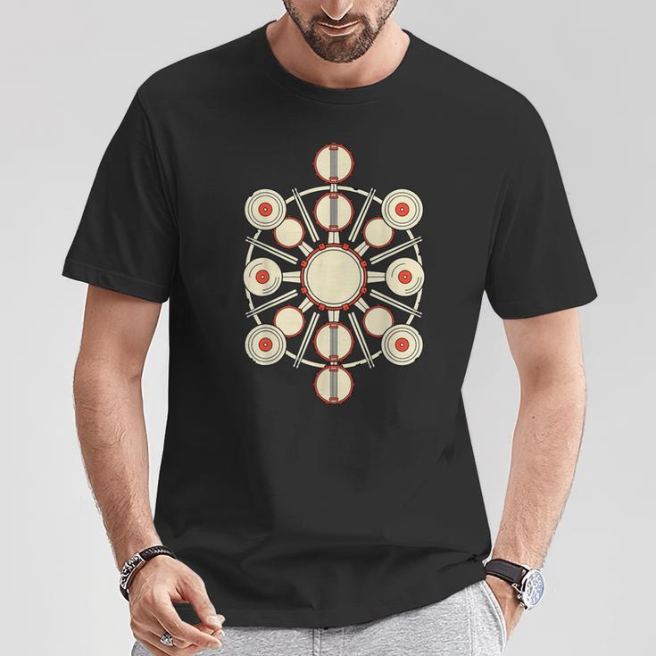 Drummer Drum Kit Mandala Percussionist Music Lover T-Shirt Unique Gifts Drummer Drum Kit Mandala Percussionist Music Lover T-Shirt Unique Gifts