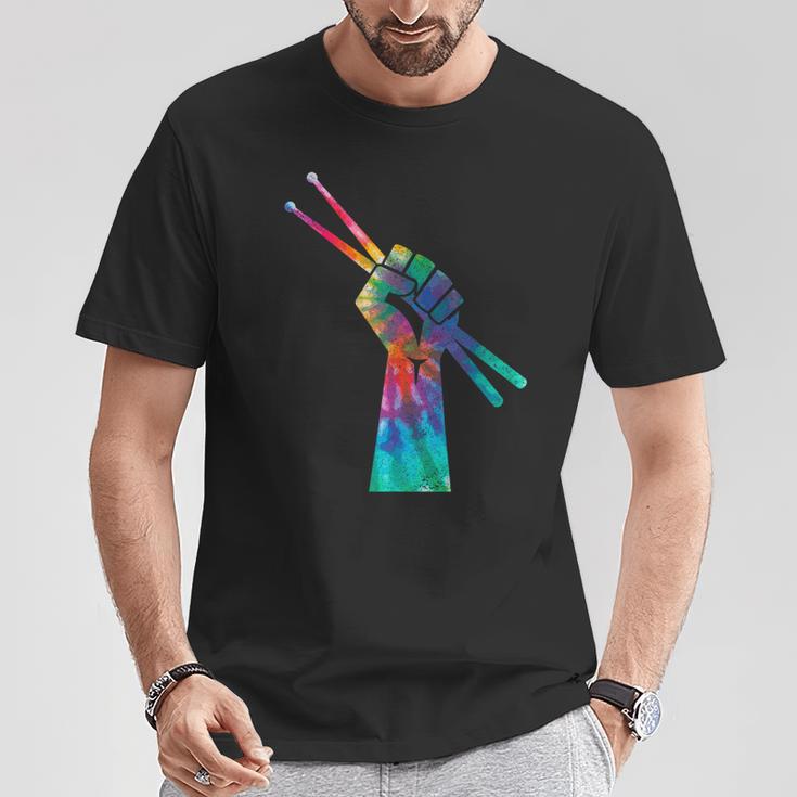 Drummer Drum Kit Tie Dye Hippie Drummer T-Shirt Unique Gifts