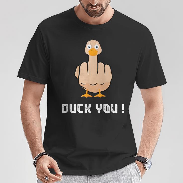 Duck You Duck Lover ひっくり返す鳥 クワック ダッキー 皮肉 Tシャツ 面白い贈り物