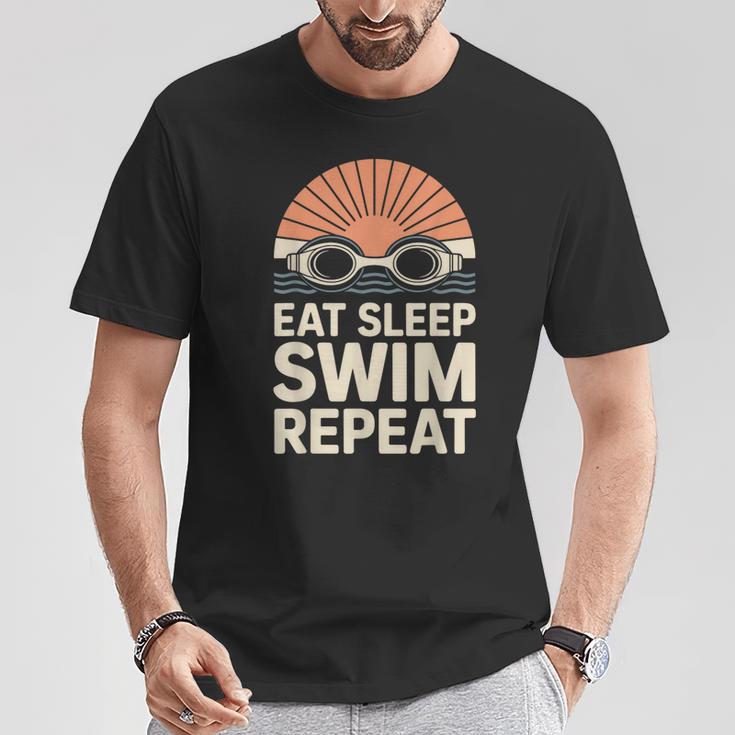 Eat Sleep Swim Repeat Swimmer Swimming T-Shirt Unique Gifts Eat Sleep Swim Repeat Swimmer Swimming T-Shirt Unique Gifts