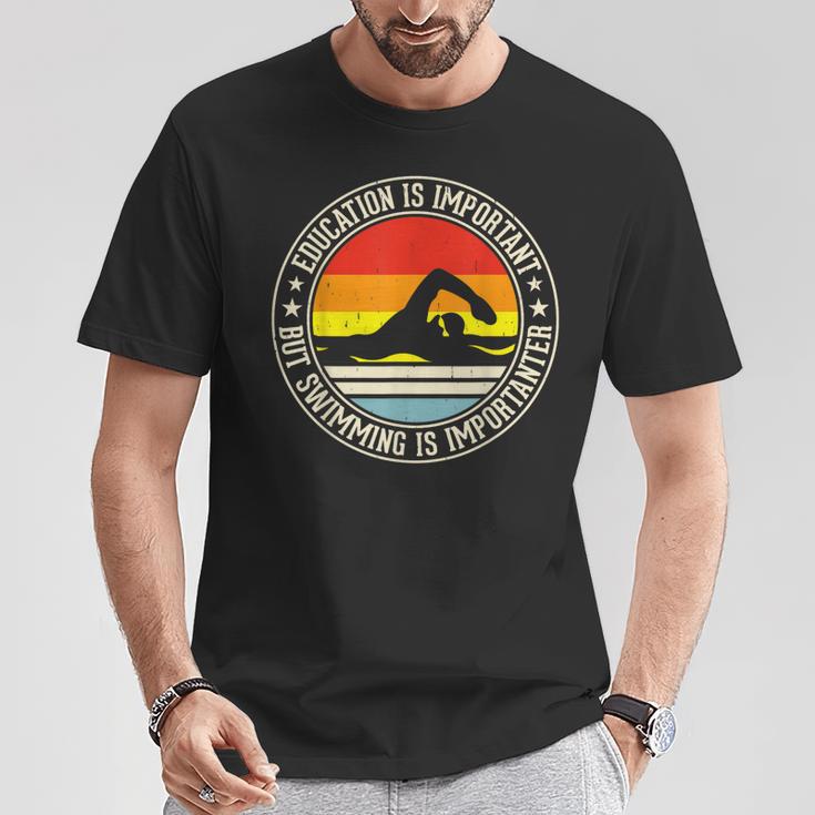Education Is Important But Swimming Is Importanter T-Shirt Unique Gifts