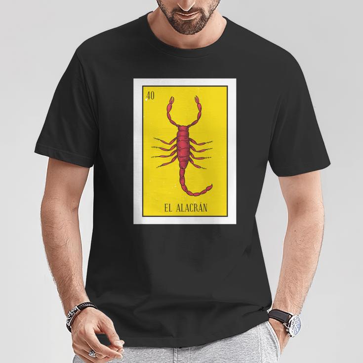 El Alacran Lotería Regalo La Tarjeta Escorpión Lotería Mexicana Manga Larga Camiseta unisex Regalos divertidos