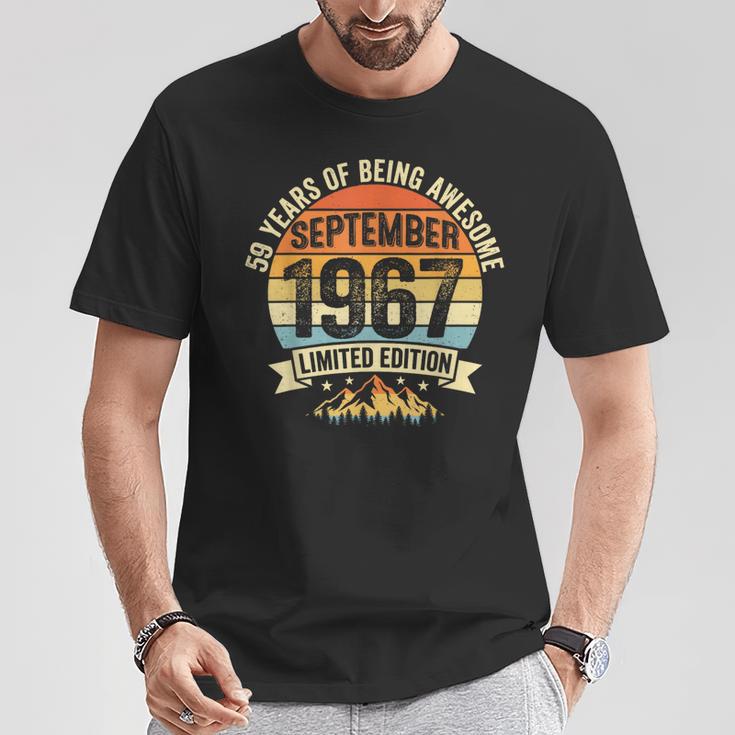 En La Parte Traseraintage 59 Cumpleaños Decoraciones Hombres 59 Años 1967 59 Camiseta unisex Regalos divertidos
