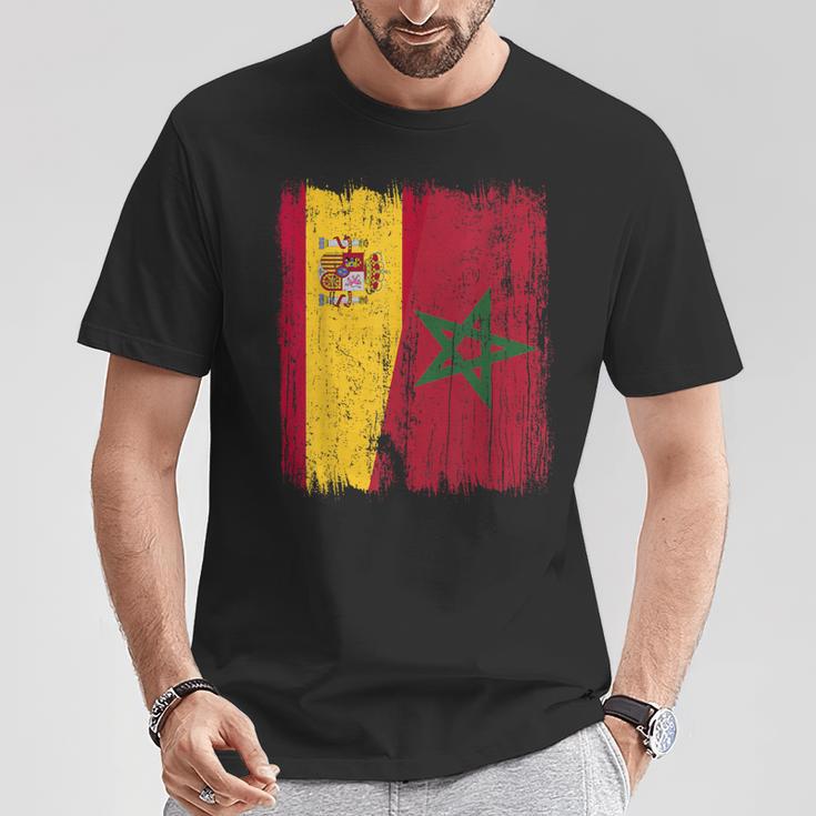 España Marruecos Media Bandera Española Marroquí Heritage Jersey Camiseta unisex Regalos divertidos