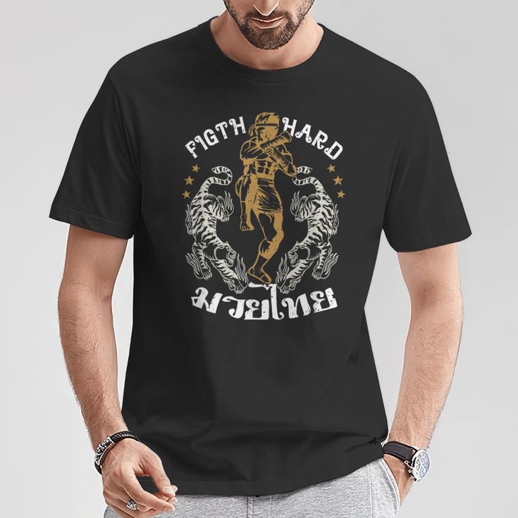Fight Hard Traditional Fighter Muay Thai T-Shirt Unique Gifts
