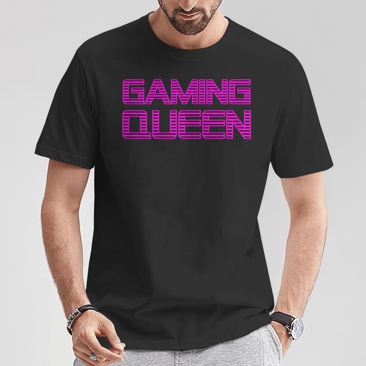 Gaming Queen Nerd Girl Amoureux De Jeuxidéo Rose T-Shirt Cadeaux drôles