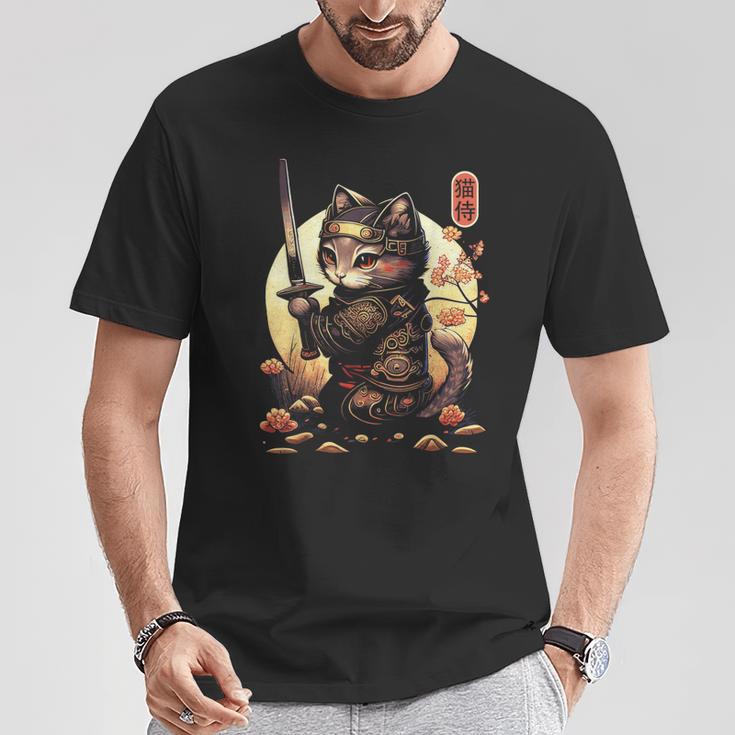 Gatoamurai Japonés Para Amantes De Los Gatos Camiseta unisex Regalos divertidos