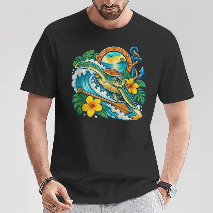 Green Sea Turtle Surfs Past a Canoe Paddle Sleeveless T-Shirt Unique Gifts Green Sea Turtle Surfs Past a Canoe Paddle Sleeveless T-Shirt Unique Gifts