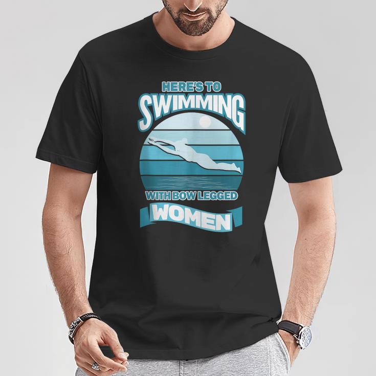 Here's To Swimming With Bow Legged Women Vintage Style T-Shirt Unique Gifts Here's To Swimming With Bow Legged Women Vintage Style T-Shirt Unique Gifts