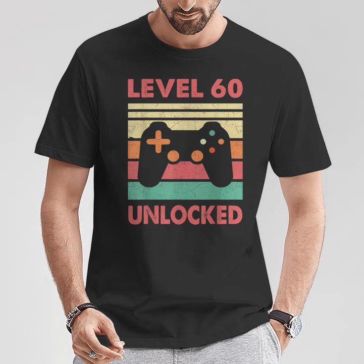 Hombre Nivel 60 Desbloqueado –Intage 60 Cumpleaños Gaming Gamer Retro Camiseta unisex Regalos divertidos